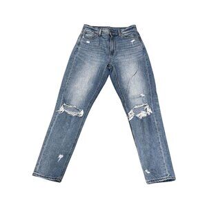 American Eagle Womens Distressed High-Waisted Jeans Regular Fit Size 0